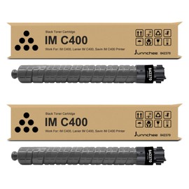 Junnchee IM C300 IM C400 Black High Yield Toner Cartridge Replacement for Ricoh IMC400 IMC300 842370 for Lanier Savin IM C300 C300F IM C400 C400F C400SF Printer (Black, 2-Pack)