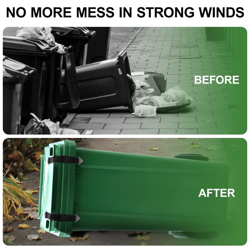 Raccoon Resistant Trash Can Lock Strap - Prevent Animal Rummaging