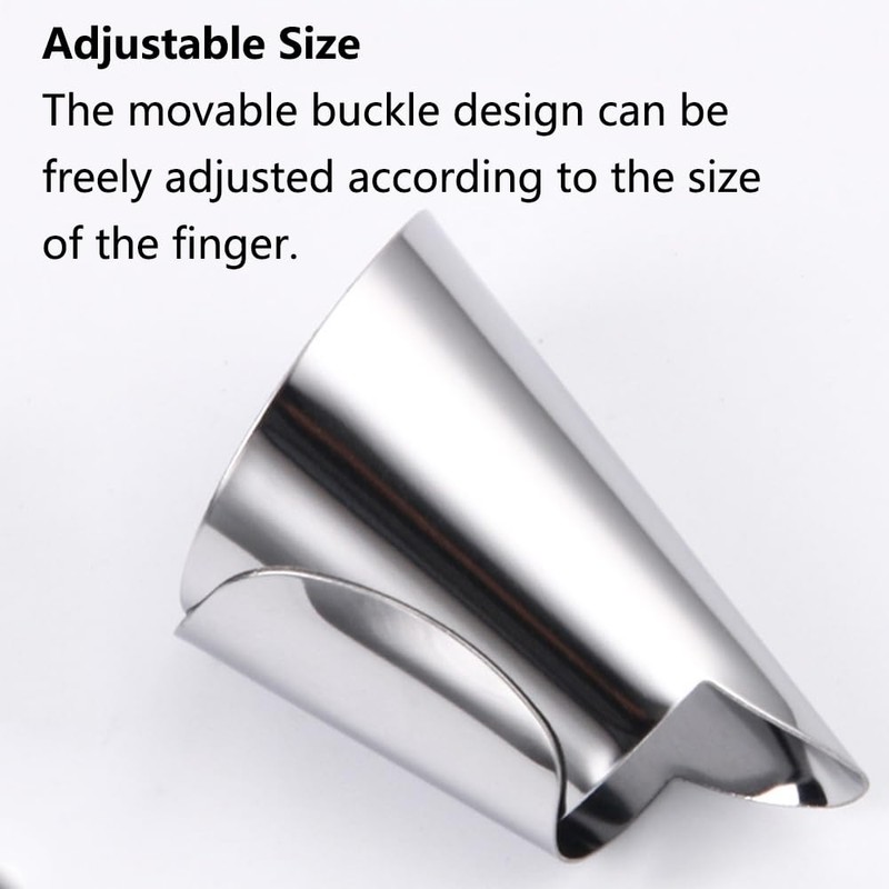 SagaSave 4 Pcs Finger Guard, Stainless Steel Kitchen Finger Nail