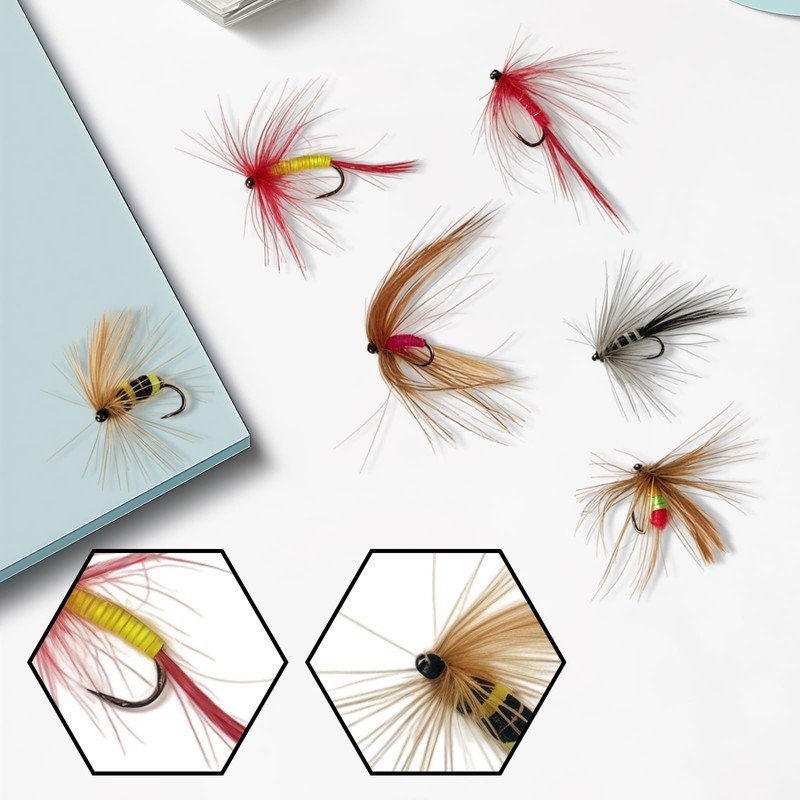 MEISH 12 Pcs Mixed Wet Trout Flies Fly Fishing Lures