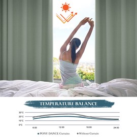 PONY DANCE Bistro Curtain Kitchen Short Curtains with Eyelets H 114 x W 106 cm Blackout Curtains Panel Curtains Opaque Curtains for Bathroom Window Sage Green