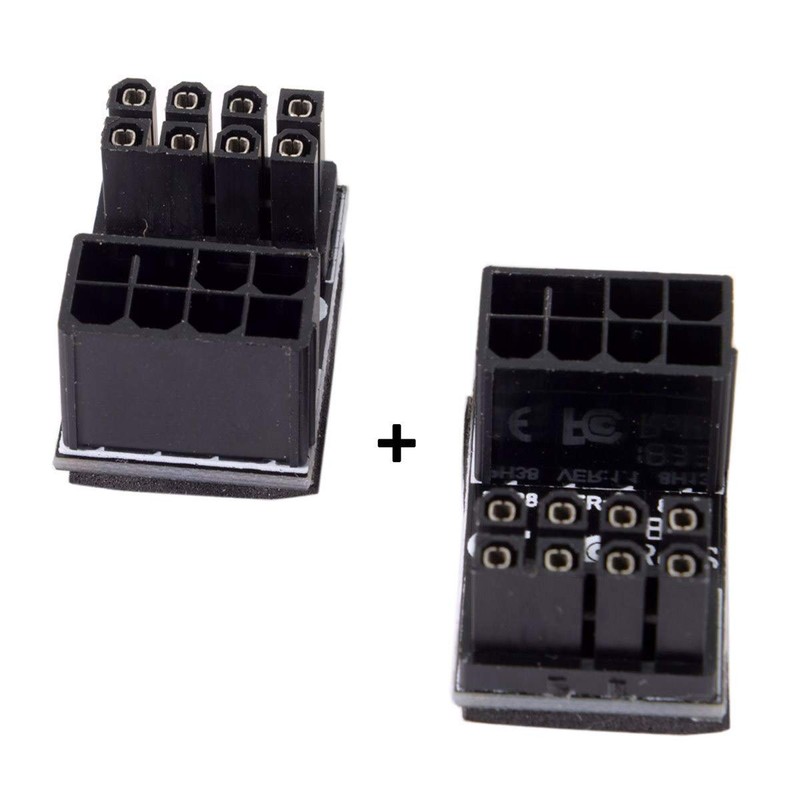 cablecc ATX 8Pin Female to 8pin Male 180 Degree AngledPower