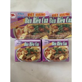 Ong Cha Va 2 Packs - Gia Vi Bun Tieu Cua Việt Hương Vermicelli & Sour Crab Soup - 4cubes Ea