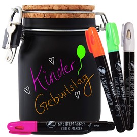 Money Box Self Labelling Neon Colourful Money Gift Idea Black L