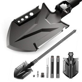 Sirius Survival Multifunctional Tactical Shovel, Folding Outdoor Survival Tool Made of High Carbon Steel
