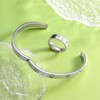 Silver Friendship Love Bracelet with Ring Jewelry Set for Women