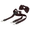 BomGuard Men's Braces 2.5 cm Riveted + Bow Tie, Coffee/Brown,