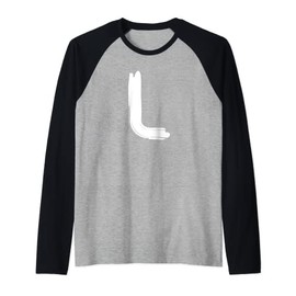 Creative Bold White Letter L - Design - Alphabet - Marker Raglan Baseball Tee
