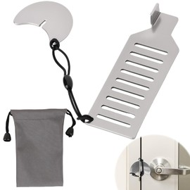 1 Piece Portable Interior Door Lock Without Drilling Stainless Steel Lock Without Hole Applicable Hotels, Schools, Apartments, Dorms