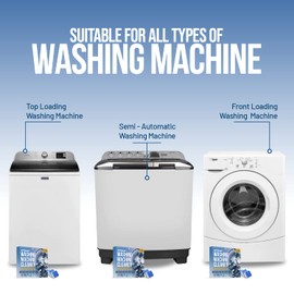 Washing Machine Cleaner Descaler Tablets - (24 Tablets, 1 Year Supply) Eco-Friendly Deep Cleaning Tablets for HE Front & Top Loader Washer, Remove Ordor Grime Buildup Residue Eliminator