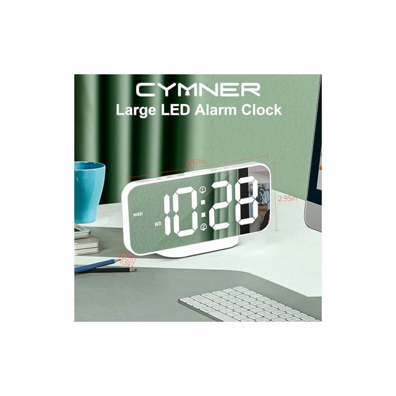 CYMNER Super Clear LED-Display Digitaler Wecker - Modernes Design, Multifunktional,