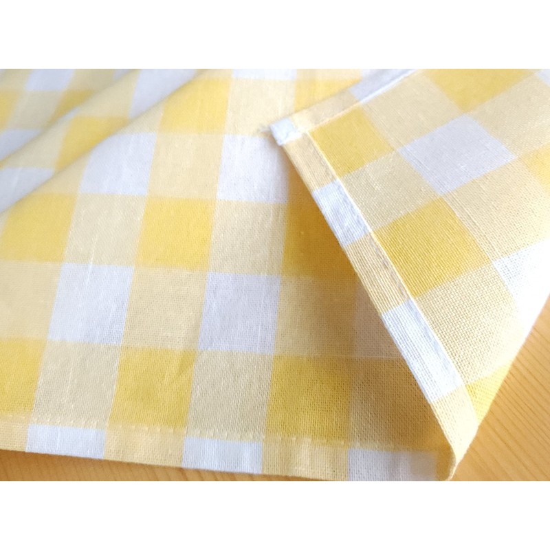 100% Cotton Fabric Gingham Table Cloth 140x160 Rectangular Natural Buffalo