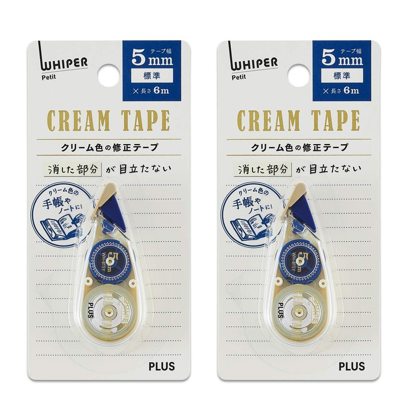 Plus Correction Tape, Whitepatch, Cream Tape, 0.2 inches (5 mm),