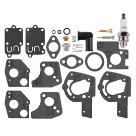 Carbhub 495606 Carburetor Overhaul Repair Rebuild Kit fit 495606 494624 Pulsa Jet Carb 80200 81200 82200 112200 130200 133200 135200 136200 3 Thru 5 HP Horizontal Engines with J19LM Spark Plug