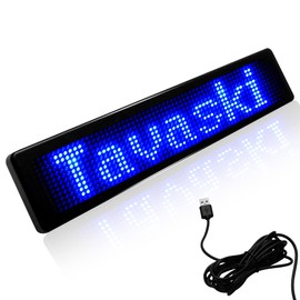 LED Car Message Board for Car Windows Storefront Business, Scrolling Message Sign Board, DC 5V Remote Led Car Sign, Blue