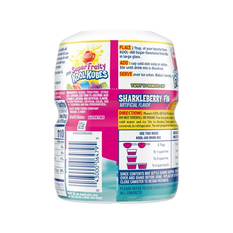 Kool-Aid, Drink Mix, Sharkleberry Fin, 19-Ounce Container (Pack of 3)