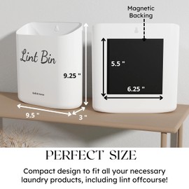 QUILIVIK Magnetic Lint Bin for Laundry Room Decor - Waste Lint Box - Lint Holder for Mounting on Dryer - Lint Holder Bins for Organzation