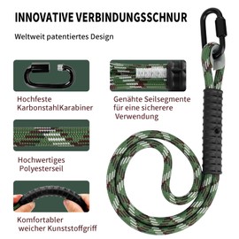 Yyiwhmy Swing Attachment Rope, 63.5 cm, Tree Swing Rope with Carabiner, Swing Hanger, Outdoor Hammock Attachment for Playground, Hanging Seat, Climbing, Yoga, 12 mm Diameter (450 kg / Green, 1 Piece)
