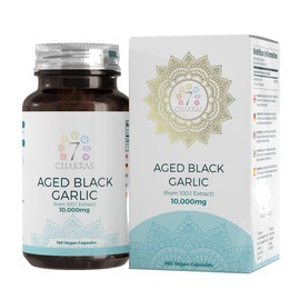 7C Black Garlic Capsules | 180 High Dose Capsules Black Garlic, Odourless - 10,000 mg Garlic Extract Per Capsule | GMO, Gluten and Allergy Free | Made in the UK