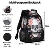 DJYQBFA Sugar Skull Flower Laptop Backpack School Backpack with Multiple