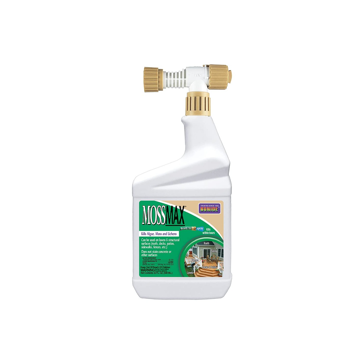 Bonide MossMax, 32 oz Ready-to-Spray Control for Algae, Moss and ...