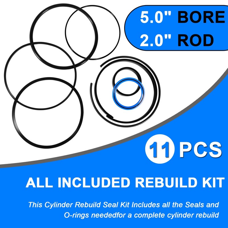 Hydraulic Log Splitter Cylinder Rebuild Seal Kit Suitable for 5.0"