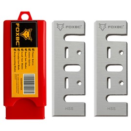 FOXBC 3-1/4 Inch HSS Planer Blades Replacement for Makita, DeWalt, Bosch, Ryobi and Most Hand-Held Planer
