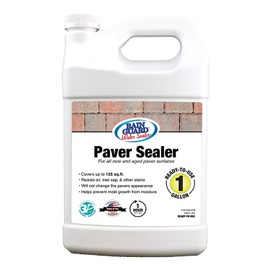 Rain Guard Water Sealers - Paver Sealer - Penetrating Water Repellent Protection for All Porous Paver Surfaces - Water-Based Silane/Siloxane Sealant - Clear Natural Finish - Ready to Use - 1 Gallon