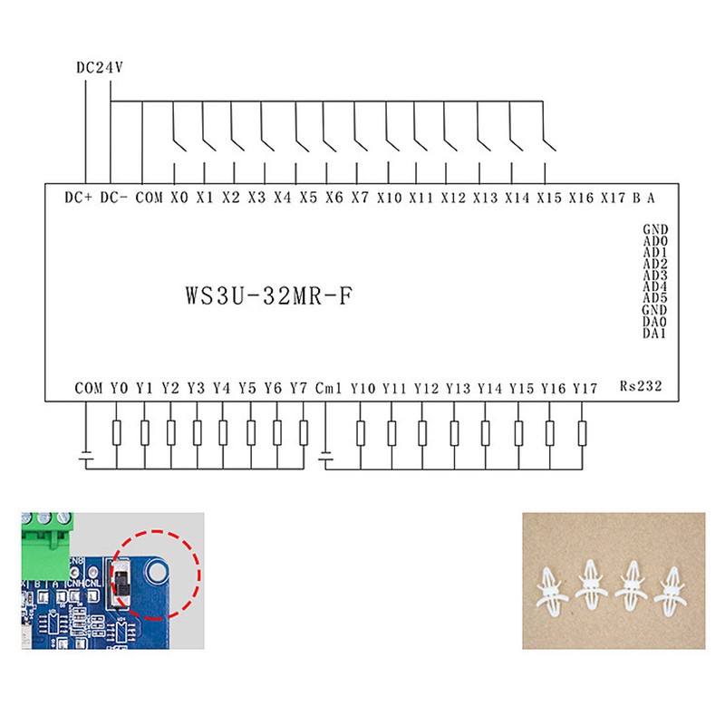 24VDC Industrial Control Board 16 Input 16 Output High Speed