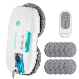 HAUSHOF Window Cleaner Robot w/3800Pa Suction, Auto Water Spray AI Path Planning