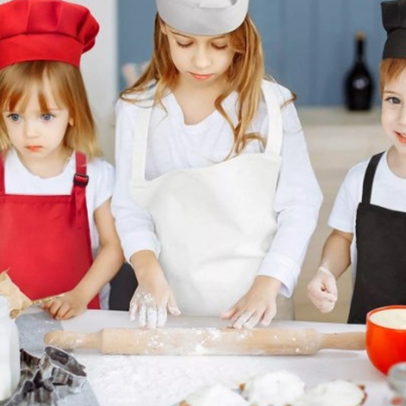 3Pcs Children Aprons Baking DIY Kids Aprons with Pockets for