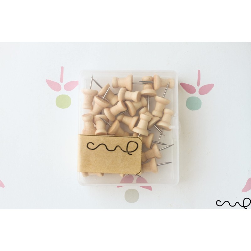 redchocol8® Light Brown Wooden Push Pins (A pack of 25