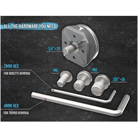KONDOR BLUE | Tripod Rosette Adapter | Universal Tripod Rosette Adapter for converting Proprietary Rosettes to The ARRI-Style 60-Tooth M6 Standard | Space Gray