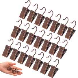JANYUN 30 Pack Mini Heavy-Duty Hook Clip Set Curtain Clips for Photos Home Decoration Art Craft Display (Copper)