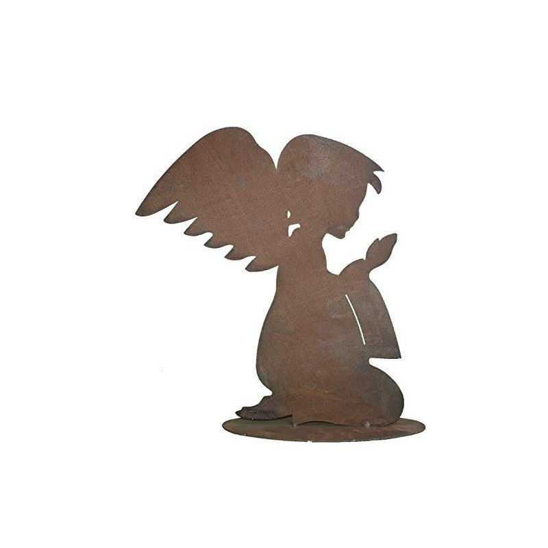 Rostikal Praying Rust Decorative Angel 30 cm Metal Decorative Figure
