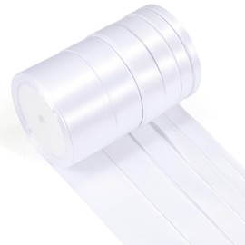 ihaspoko 6 Größen Breites Satinband Weiß – 6 Polyester Satinband, 22 m Geschenkband für Geschenkverpackung, Hochzeiten, Basteln | Schleifenband für Karten, Deko & Hochzeitsauto​