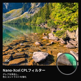 K&F CONCEPT 1.9 inches (49 mm) PL Filter Made in Japan AGC Optical Glass HD Super Resolution High Transmission Low Reflectance 28-Layer Nano Coating Circular Contrast Reflection Adjustment Water