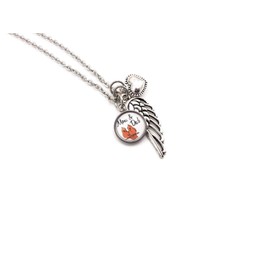 Loss of Parents Memorial Jewelry Cardinal Angel Wing Sympathy Necklace - 'A Piece of My Heart is in Heaven' Pendant, In Memory of Mom or Dad