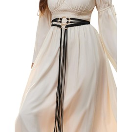 Scarlet Darkness Black Belt for Women Medieval Leather Witch Renaissance Accessories for Party Black