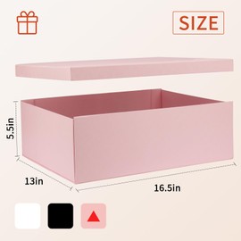 YINUOYOUJIA Large Gift Box 16.5x13x5.5 Inch,Black Boxes for Presents,Present Box,birthday box,Packaging box for Valentine's Day,Mother's Day,Christmas,Anniversarie.