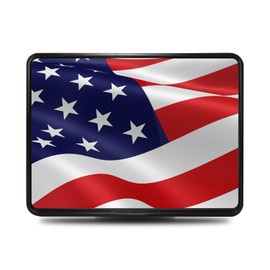 iPick Image, Compatible with - United States USA American Flag Waving ABS Plastic 2 inch Trailer Hitch Cover