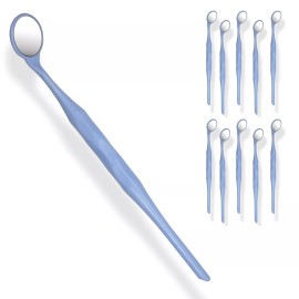 Oral32 10 Pieces Dental Autoclavable Double Sided Disposable Mouth Mirror Blue -ORAL32