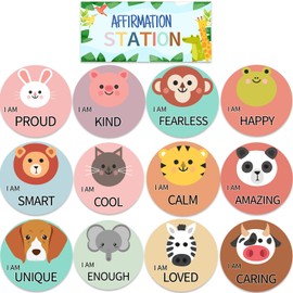 24 PCS Affirmation Station Classroom, Boho Positive Bulletin Board Set for Classroom Mirror, Growth Mindset Decor, Positive Affirmations Wall Decor Classroom, for School Home Teacher Wall Supply