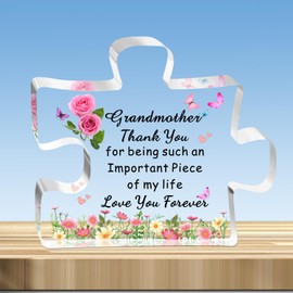 JMIMO Grandmother Gifts Puzzle Grandmother Birthday Gifts Christmas Mothers Day Presents for Grandmother from Grandson Granddaughter - Thank You For Being Such An Important Piece Of My Life