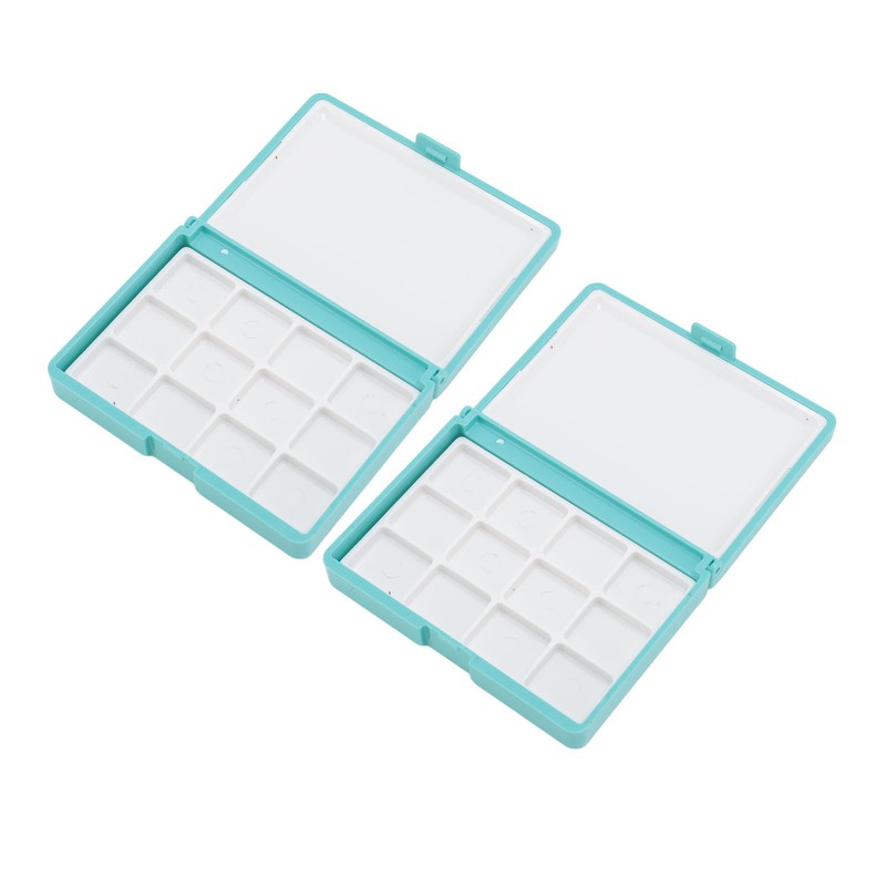 2Pcs Portable Watercolor Box Detachable Easy to Clean Compact Mini