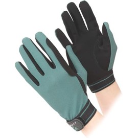 Shires Aubrion Mesh Horse Riding Gloves - Child Sizes in Green Small, Green