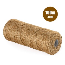 ilauke Jute Twine, Total 1300 Feet Natural Christmas Jute String, 2mm 3 Ply Art Craft Garden Twine Jute Rope for Floristry, DIY Gift Packing, Gardening Bundling and Wedding Decorating