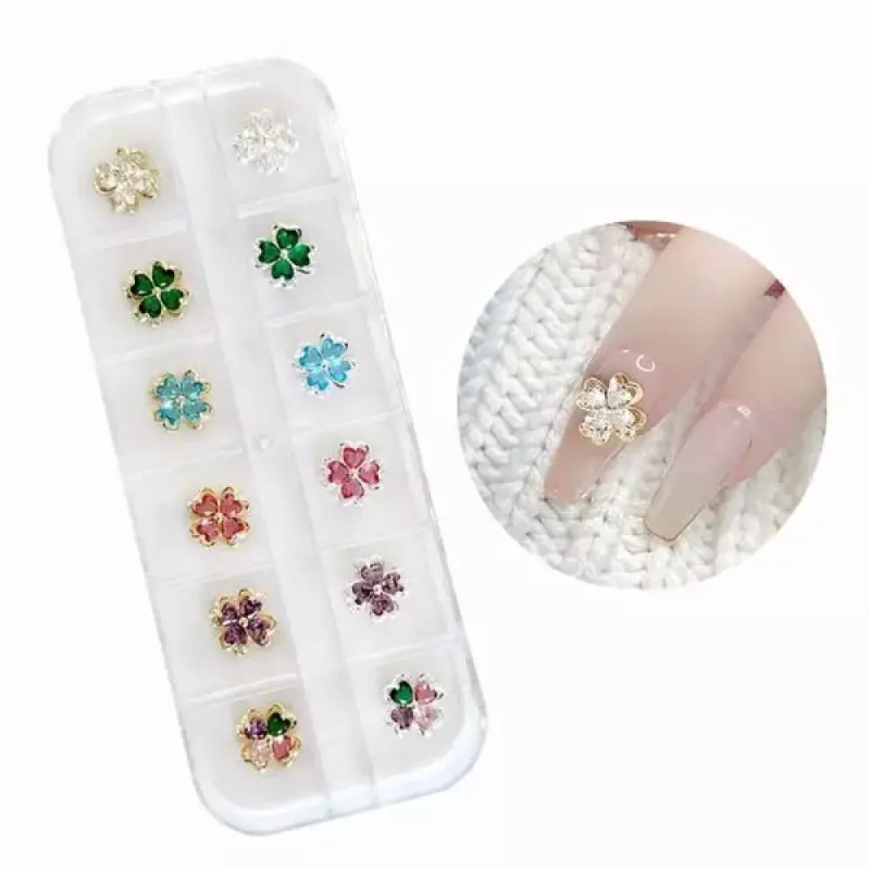 CLOVER 네일아트 럭셔리 크로버 지르콘파츠 12종 세트 Nail Art Luxury