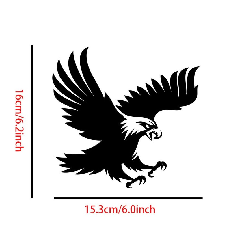 Black Eagle Vinyl Sticker 2-Pack, Waterproof Eagle Sticker for Car
