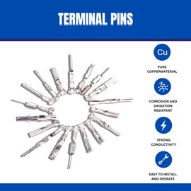 AUTO OCCASION 570Pcs Car Electrical Wire Terminal Pin Connector Kit 0.6/1.2/1.5/1.8/2/2.2/2.3/2.5/2.8/3.5/4.8mm Connector Pin Removal Non-Insulated Plug Male Female Crimp with Crimping Pliers